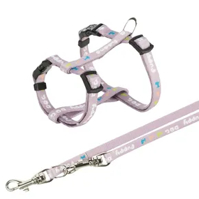 JUNIOR postroj s vodítkom pre šteňatá, svetlá lila M-L: 27-45 cm/10 mm, 2,00 m